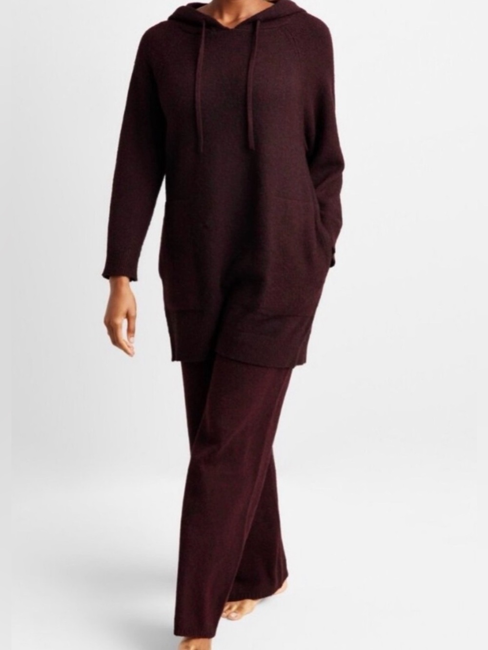 State of Day Women's Indulge & Rest Loungewear Tunic Hoodie Port Heather Small